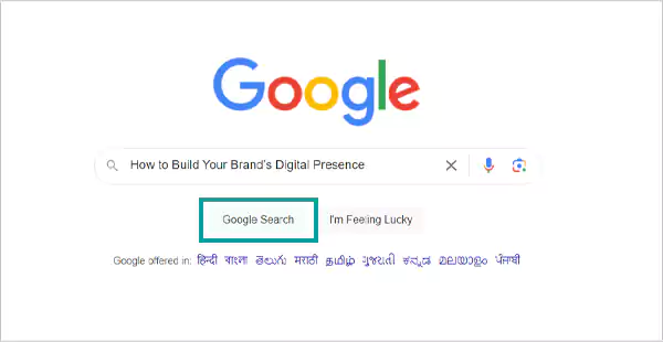 Press Enter or click the Google Search icon to initiate the search