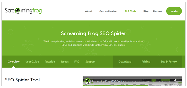 Screaming Frog’s SEO Spider Tool