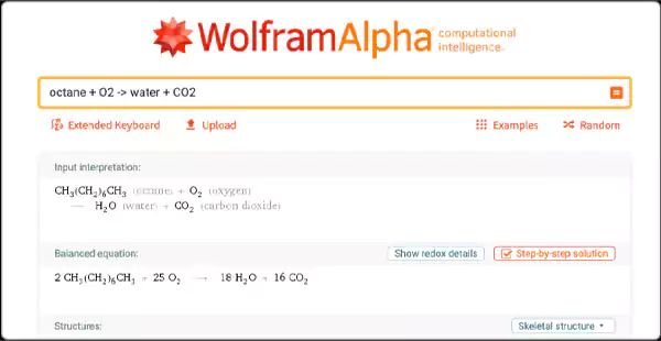 WolframAlpha Search Page