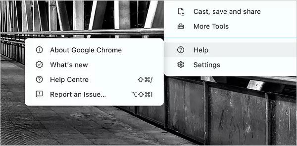 Go to Menu then Help then About Google Chrome