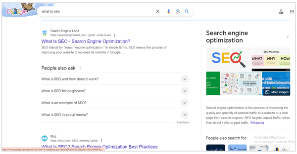 Google search engine user interface