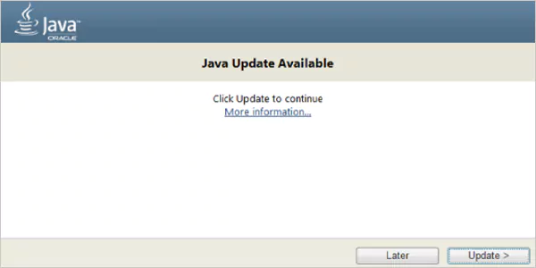 Install the available Java updates